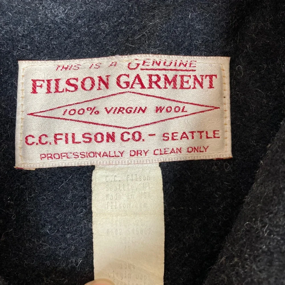 Vintage C.C.Filson Double Mackinaw Cruiser Jacket Mens 100%virgin Wool Size 42/L - Picture 3 of 9
